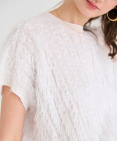 BEIGE， 【洗える】LYCORIS / カットジャカードプルオーバーニット