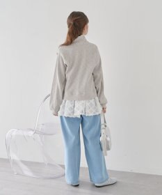 earth music&ecology 【予約】【綿100％】ダブルジップワッフルカーディガン