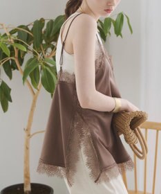 WEGO 【ANGIE VINTAGE】サテンレースキャミソール