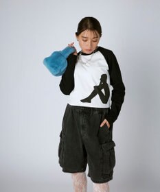 OP／FILA 【Kappa】ショート丈 シルエットロゴ ラグランロンT