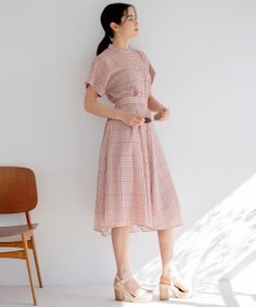 組曲 L 【洗える】シアーチェック ブラウス