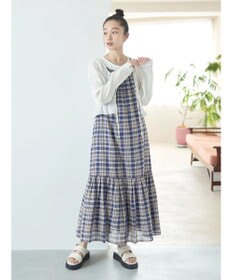 earth music&ecology マドラスチェックキャミワンピース