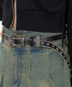 WEGO Lウエスタンバックルスタッズ付ベルト