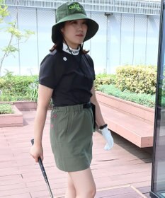 PW CIRCULUS 【UVカット / 吸水速乾 / 伸縮性抜群】【WOMEN】バックメッシュ切り替えモックT ゴルフウェア レディース