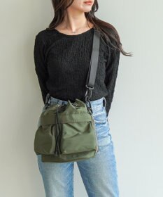 ACE BAGS & LUGGAGE JEWELNA by Jewelna Rose ナイロン巾着バッグ 16201 軽量 2WAY ハンドバッグ ショルダーバッグ