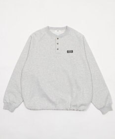 WEGO 【ユニセックス着用ITEM/MLサイズ展開/裏起毛】ショートドロストヘンリーネックプルオーバー