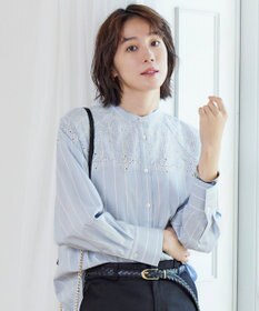 自由区 【洗える】エンブロイダリーブロードシャツ ブラウス