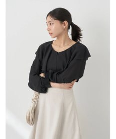 earth music&ecology ラッフルショートブラウス