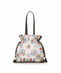 TOPKAPI 【TREASURE TOPKAPI】マイルドサテン スカーフ柄 巾着 トート バッグ