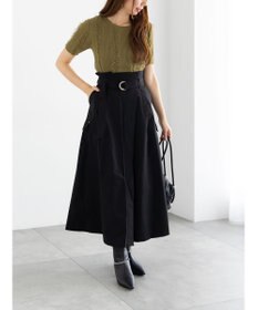 Te chichi フリンジニットハーフスリーブトップス