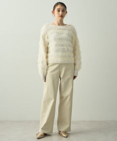 YECCA VECCA フェザーボーダーニット