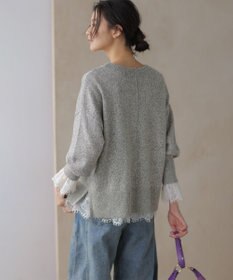 組曲 レースコンビ ロングTシャツ