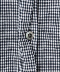 J.PRESS LADIES リネンminiチェック バンドカラー ブラウス