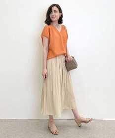 自由区 【セットアップ可/洗える】ブライトサテンライト ギャザーパンツ