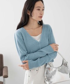 WEGO カラーリブショートカーデ