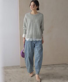 組曲 レースコンビ ロングTシャツ