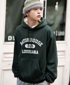 WEGO 【ユニセックス着用ITEM/裏起毛】カレッジロゴボアパーカー