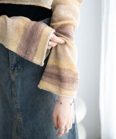 WEGO 段染めボーダーショートニット