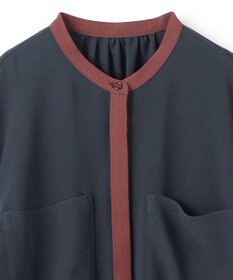 BEIGE， 【洗える】SIBYLLE / 配色カラーロングパフスリーブブラウス