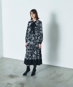 GRACE CONTINENTAL フラワープリントティアードワンピース