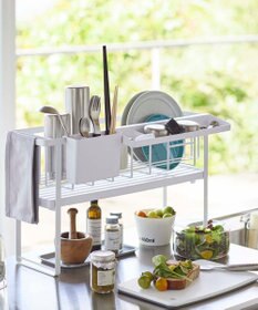 tower スリムスリーウェイ水切りワイヤーバスケット 2段 タワー ホワイト