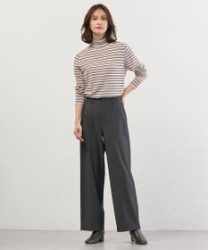 J.PRESS LADIES S シャンブレー2wayストレッチ ワイド ストレート パンツ