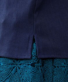 Tiaclasse L 【洗える】袖レースはさみこみシャツ