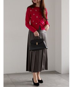 Te chichi ビジューニットコンパクトカーディガン