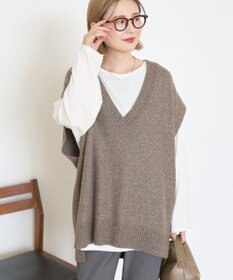 AMERICAN HOLIC ラメ入りＶネックニットベスト