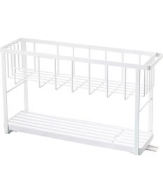 tower スリムスリーウェイ水切りワイヤーバスケット 2段 タワー ホワイト