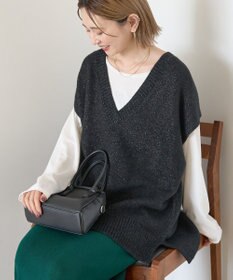 AMERICAN HOLIC ラメ入りＶネックニットベスト