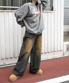 WEGO ヴィンテージウォッシュダブルニーバギーパンツ