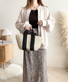 LA BAGAGERIE 【maison vert】 【ペーパー素材・多収納】ダブルハンドルかごバッグ