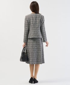 J.PRESS LADIES 【セットアップ対応】ファンシーツイード ノーカラー ジャケット