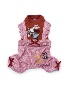 PET PARADISE ディズニー  ミニーマウス  アンティーク柄ロンパース 【小型犬】