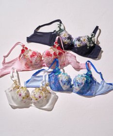 WACOAL 【リボンブラ 脇すっきり】 ブラジャー 脇高設計 着やせシルエット 動いても谷間キープ Gカップまで対応 大きいサイズ レディース BXB483 /ワコール