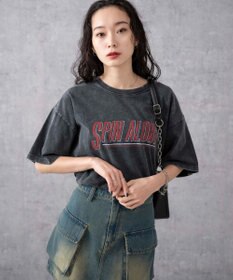 WEGO 【綿100%】ヴィンテージウォッシュグラフィックTシャツ