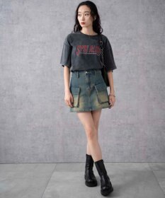 WEGO 【綿100%】ヴィンテージウォッシュグラフィックTシャツ