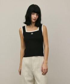 GRACE CONTINENTAL バイカラーリブニットノースリーブ