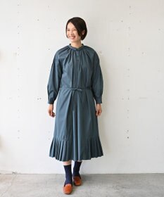 muuc 〈オーガニックコットン〉〈コットンブロード生地〉〈カラーにより異なる生地〉〈通年着られる〉コットン裾プリ ーツ 前開き ワンピース