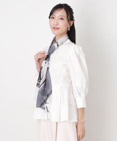 MOONBAT 【シルク100%】FURLA (フルラ) アーチロゴ 幾何学柄 シルクシフォンプリントスカーフ 150cm×35cm 手洗い可能