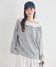 earth music&ecology フリルオフショルウラケスウェット