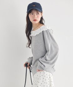 earth music&ecology フリルオフショルウラケスウェット