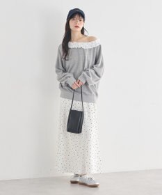 earth music&ecology フリルオフショルウラケスウェット