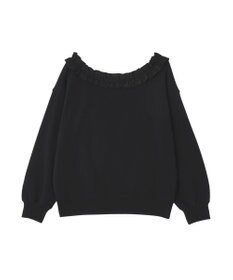 earth music&ecology フリルオフショルウラケスウェット