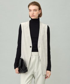 ICB 【洗える】ストレッチスエード ジレ