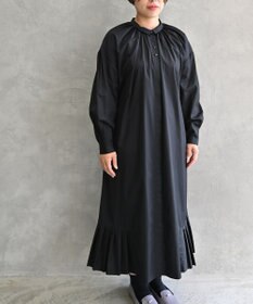 muuc 〈オーガニックコットン〉〈コットンブロード生地〉〈カラーにより異なる生地〉〈通年着られる〉コットン裾プリ ーツ 前開き ワンピース