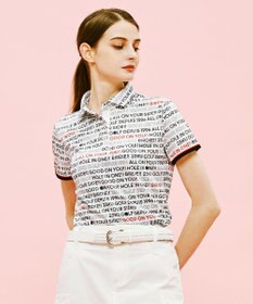 23区GOLF 【WOMEN】【吸水速乾/UVケア】ロゴプリント カノコ 半そで ポロシャツ