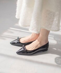 組曲 【晴雨兼用】ポインテッドリボンパンプス