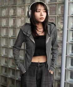 WEGO サイドリボンカットジップパーカー